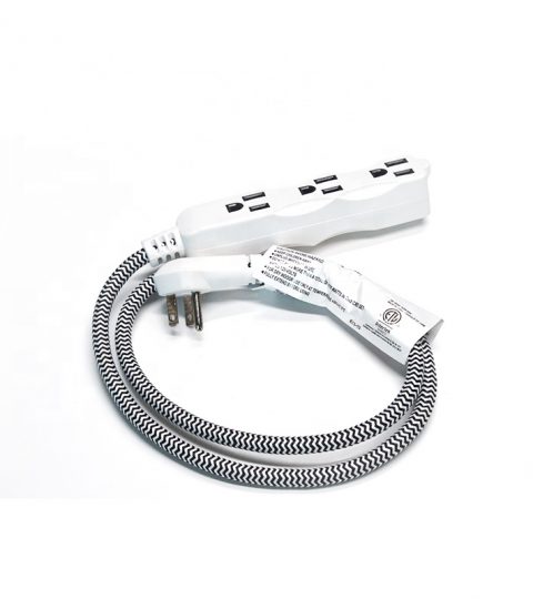 16/3 6 Feet Safety Indoor Extension Cord For Home Extensions Using Cul Cetl Approved With Fabric 3 Outlet