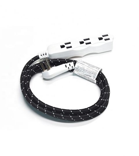 16/3 6 Feet Safety Indoor Extension Cord For Home Extensions Using Cul Cetl Approved With Fabric 3 Outlet