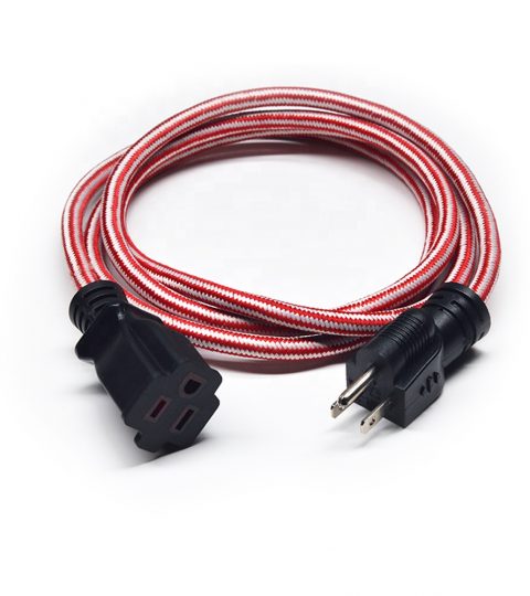 16/3 6 Feet Safety Indoor Extension Cord For Home Extensions Using Cul Cetl Approved With Fabric And 1 Lock Outlet