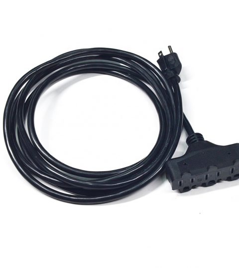 16/3 16ft Power Cord Electrical Outdoor Heavy Duty 220v Multi Socket Extension Cords Orang & Black PVC ,100% Copper NAME5-15P