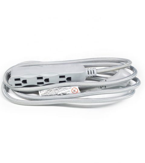 16/3 9′ Safety Indoor Fabric Power Extension Cords For Home Using Cul Cetl Approved Gray Color