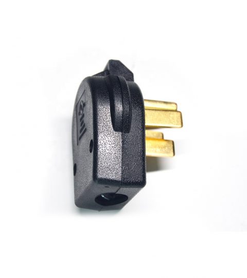 Straight Blade Angles Dryer Replacement Male Plug NEMA 14-50P Power Plug, 50-amp 4-prong 125/250V Plug With Socket Transparent