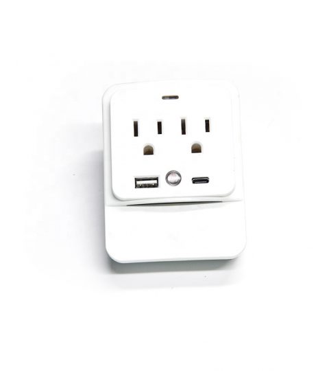 1 Usb 1 Tpye C 2 Wall Outlet Extender Surge Protected Current Tap With Sensor Led Night Light