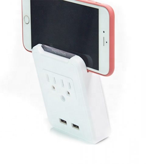 2 Usb 2 Wall Outlet Extender Surge Protected 90J Current Tap