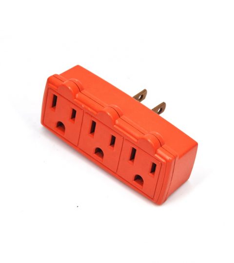 Heavy-Duty Grounded Power Tap – 3 Pack Orange