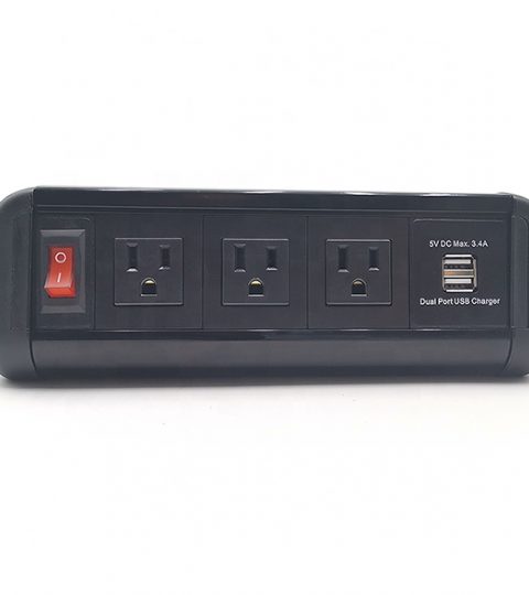 Usa 3 Outlet Customized Desktop Power Data Unit Mount Socket