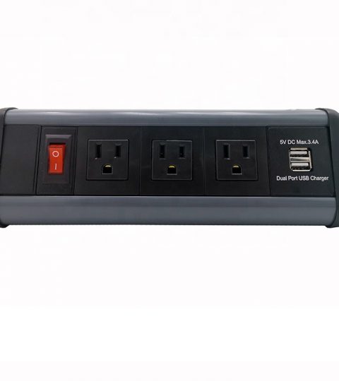 3 Outlet Clamp Conference Table Power Strip Usb For Desk