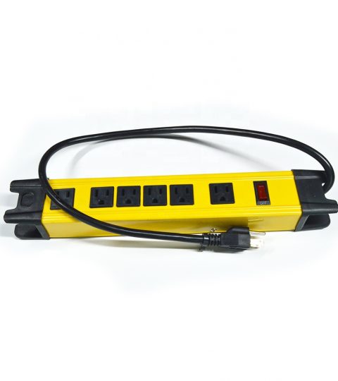 6 Outlet Surge Protector Power Strip With 300 Joules With 8 Foot Power Cord In Yellow