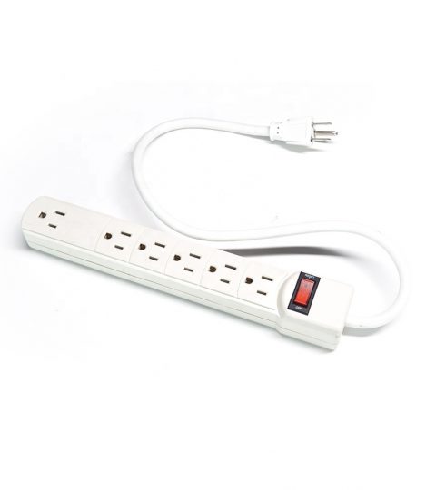 6-Outlet Surge Protector Power Strip 1-Pack, Overload Protection, 2-Foot Cord, 900 Joule -White