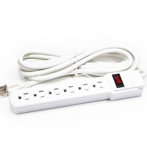 6-Outlet Surge Protector Power Strip 1-Pack, Overload Protection, 12-Foot Cord, 900 Joule -White