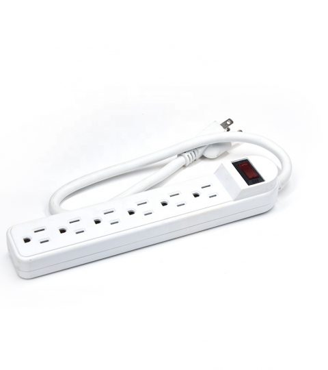 6-Outlet Surge Protector Power Strip 1-Pack, Overload Protection, 2-Foot Cord, 900 Joule -White