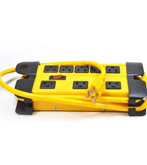 8 Outlet Surge Protector Power Strip With USB Charging Ports / 300 Joules With 6 Foot Power Cord In Yellow