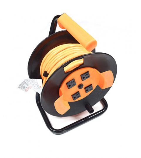 100FT Foot Extension Cord Reel With 4-Outlets And Circuit Breaker Extension Cord Reels
