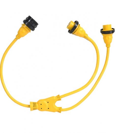 Marine Shore Power Y Adapter Cord 30 Amps L5-30P To2*L5-30R STOW,10 GAUGE Double Female Extension Cord