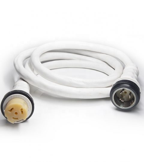 STOW 6/3+8/1 Awg 4 Wire 125V/250V 50Amp Marine Shore Power Cords NEMASS2-50P To NEMA SS2-50R White Color