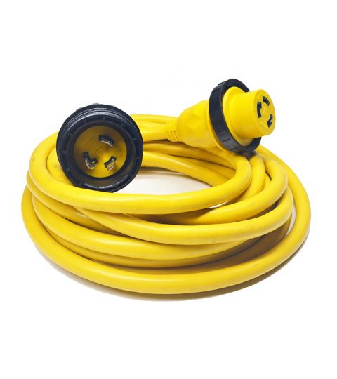 L5-30P To L5-30R Marine Shore Power Cord CUL 10 Gauge STOW Waterproof Boat Shore Power 25ft Marine Extension Cord
