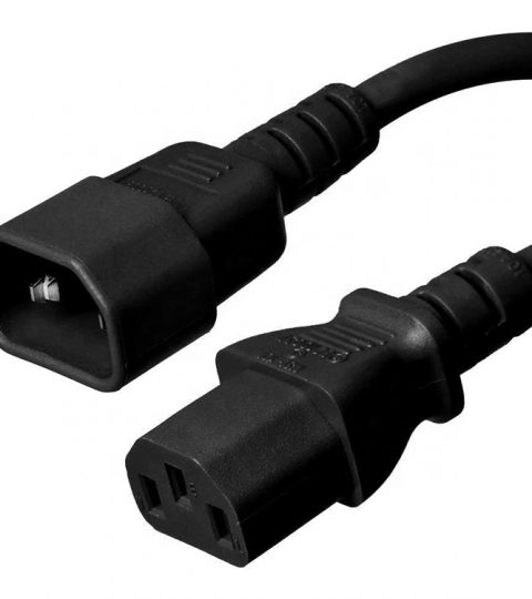 Heavy-Duty Power Extension Cord 15A, 14AWG (IEC-320-C14 To IEC-320-C13) 4-ft Power Cord