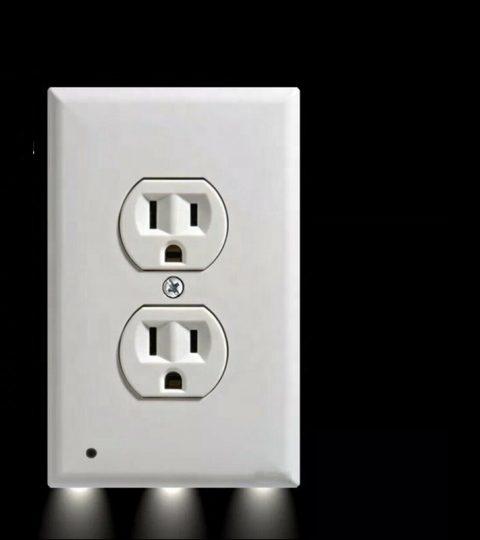 Night Home House Bedroom Wall Outlet With Led Night Light Light Decorator For Old People And Baby Wall Socket Industrial White