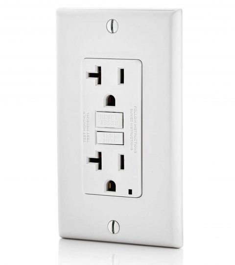 Household Socket GFCI Receptacle Wall Outlet 20A 125V 1LED Industrial Standard Grounding White 100% COPPER WIRE CUL ETL,ETL
