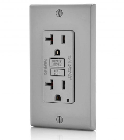 20A 125V 1LED Household Socket GFCI Receptacle Wall Outlet
