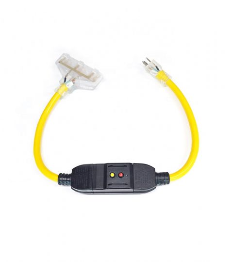 3 Foot Lighted Outdoor GFCI Extension Cord With 3 Electrical Power Outlets