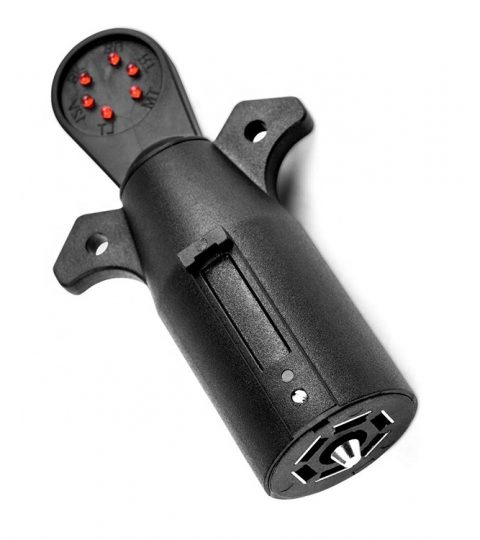 12V 7 Way Flat Pin Towing Wiring Connector Plug Socket Trailer Light Tester PVC Polybag ABS Backshell Black,black T0905123