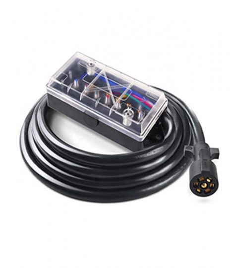 Truck 7 Pin Plug Inline Cable Trailer With Transparent Junction Box 8ft