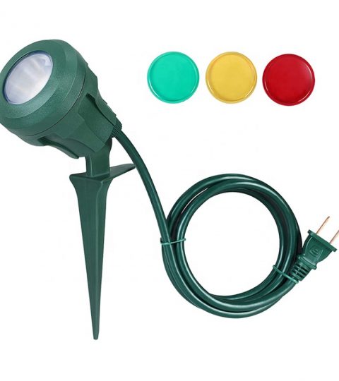 Outdoor Spotlight Plug In, 400lm LED Waterproof Landscape Flag Flood Light Spike 6FT Extension Cord For Tree,Yard