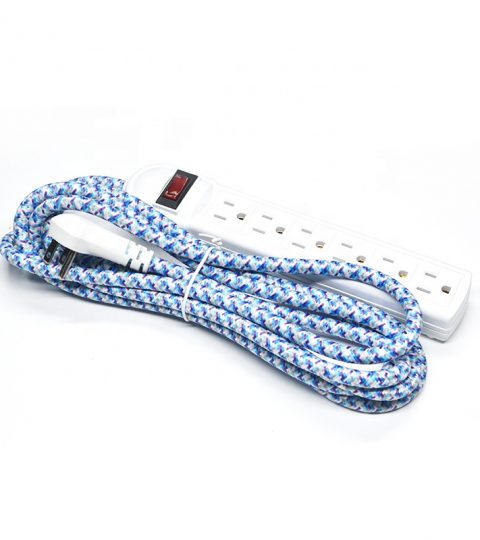 6-Outlet Surge Protector Power Strip 1-Pack, Overload Protection, 10-Feet Cord, 900 Joule With Fabric Cord Braided Extension Cor
