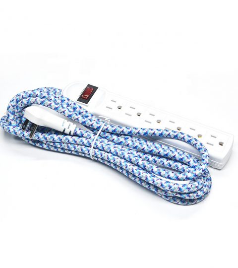 6-Outlet Surge Protector Power Strip 1-Pack, Overload Protection, 10-Feet Cord, 900 Joule With Fabric Cord Braided Extension Cor