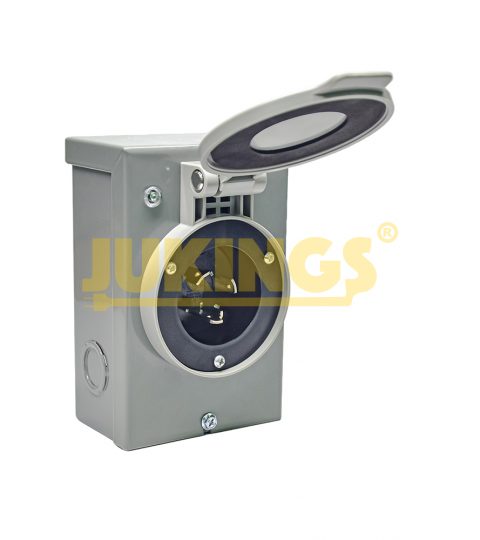 Nema L5-30P Industrial Metal Electrical Box 30A 125V Waterproof RV Outdoor Power Inlet Lockable Copper Plug With Socket