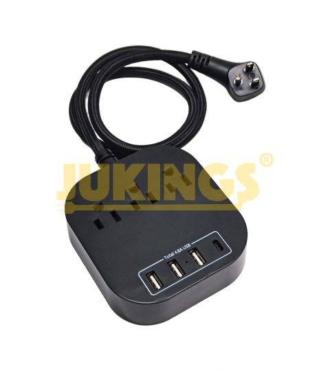 USA Standard 3FT 16/3 Power Strip With 3 Nema 5-15R Outlets & USB Ports Braided Extension Socket For Commercial/Home Use