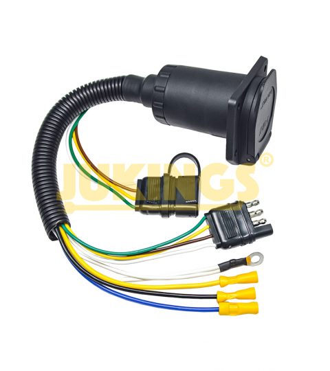 Heavy-Duty 4-Pin To 4-Pin & 7-Pin Converter Wiring Harness For Trailers Copper Conductor With PVC Insulation