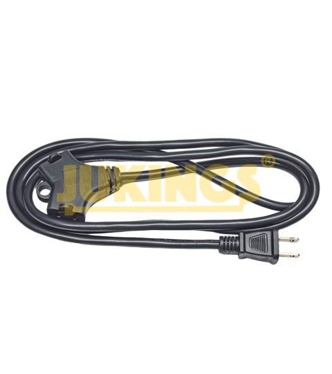 16/2AWG 2-Prong Power Cord Extension Dual Outlets Safety Caps Sjtw Wire Type 13A Rated Current For Home/Office Appliances