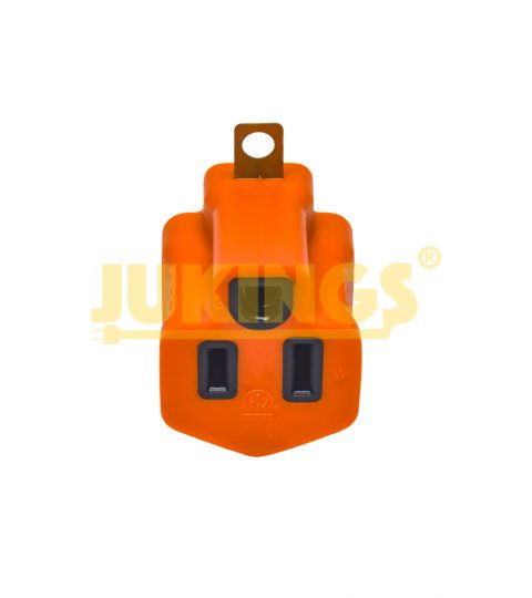 15A 125V PVC Grounding Adapter Converts 1-15P Plug To 5-15R 3-Pronged Outlet Industrial Use One Outlet Converter