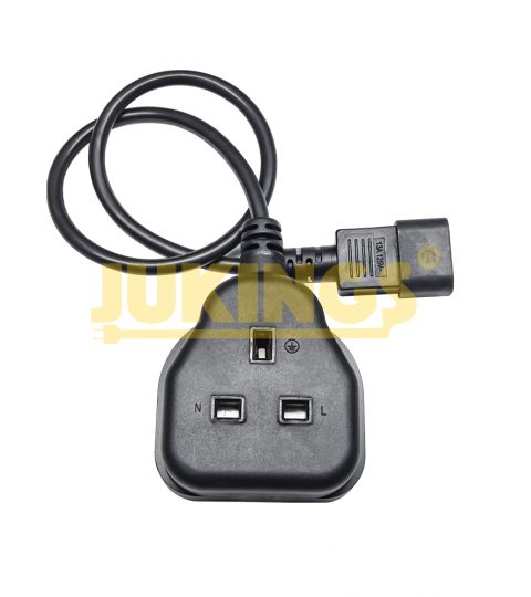 2ft PDU/UPS C14 To UK Power Extension Cable IEC C14 To UK Power Cord For Computer Server Racks 3 Pin Plug PVC Jacket 125V Rating