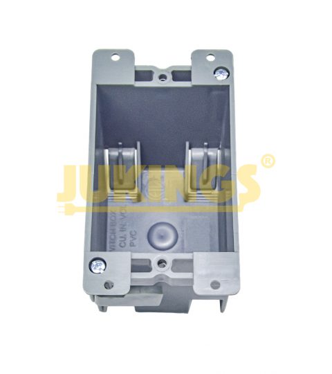 One-Gang In-Wall Electrical Switch Box 2HR Junction With Mounting Ears And Swing Bracket For Cable Management