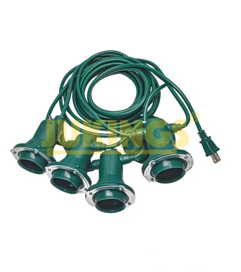 18/2 SJTW Outdoor Flood Light Plug-In Waterproof Landscape Spotlight With 6FT*4 Extension Cord Landscape Flag