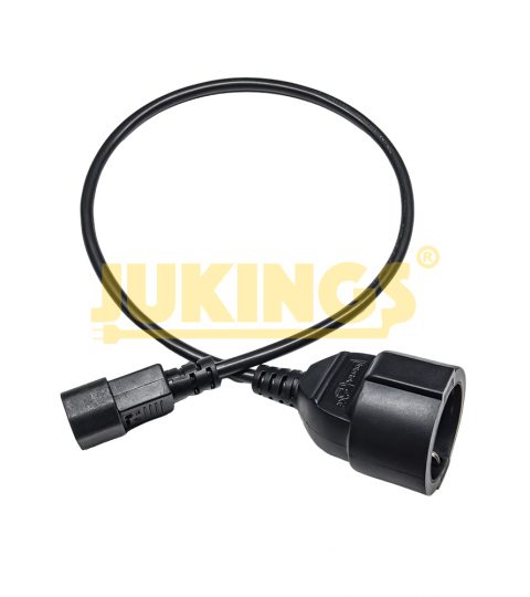 Heavy-Duty C14 To Schuko(Type F) Power Cord With Grounding 2FT 3G0.75mm² Standard Power Cord For Medical Devices
