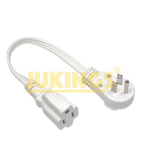 US Standard Indoor Power Cord 3-Prong 360° Rotating 16/3AWG Extension Nema 5-15R Nema 5-15P For Home Appliance Home Office Use