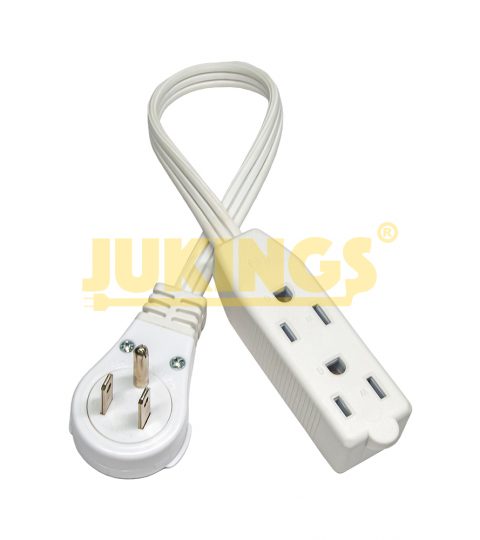 360° Rotating Plug Indoor Office Extension Cord 3 Grounded Outlets NEMA 5-15R Female End 13A Rated For Home Appliance Use