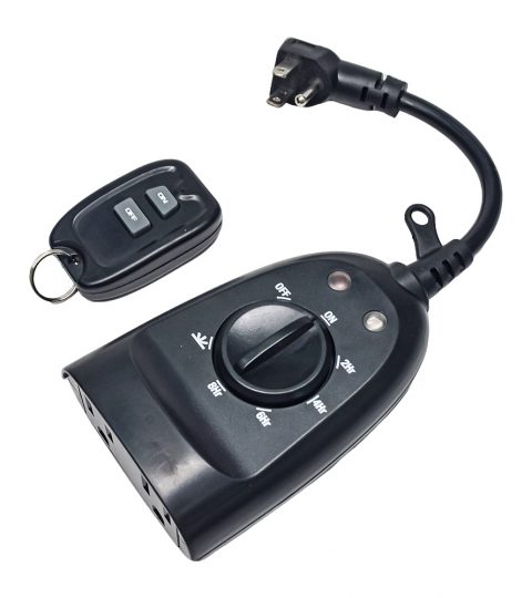 Weatherproof 15A Home Garden Remote Control Time Switches 2 Grounded Outlets 2H/4H/6H/8H Countdown Timer 125V Timer Switches
