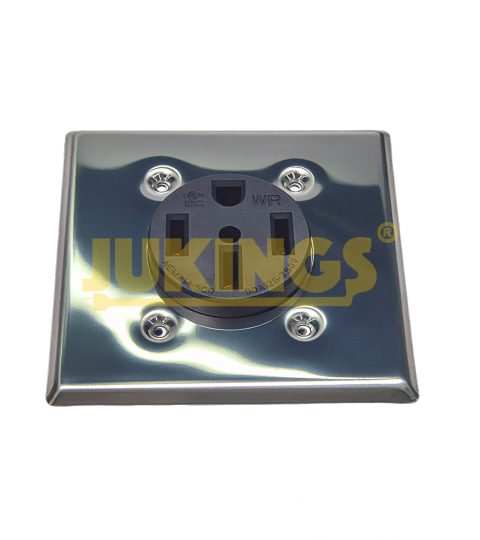 UL/cUL Certified NEMA 14-50R 50A 125/250V Flush Mount Receptacle With Faceplate Wall Socket, Copper Contacts & PVC Housing