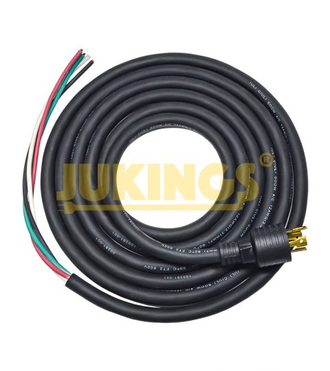 250V 20A 15FT Heavy-Duty SOOW Outdoor Extension Cord 12/4 Gauge NEMA L14-20P Plug To Bare Wire Power Cords & Extension Cords