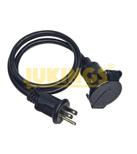 13A 3FT 125V SJTW Power Retractable Extension Cord Nema 5-15P 5-15R Waterproof Socket Copper Conductor PVC Jacket US Plug AC