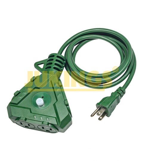 125V 13A SJTW Heavy Duty 6FT Extension Power Cord Nema 5-15P To 5-15R Adapter With 6 Outlets And Overload Protection