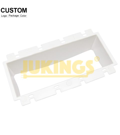 4-Gang Non-Metallic White Receptacle Accessories Enclosure Box Extension Electrical Wall Outlet Box With ETL Certification