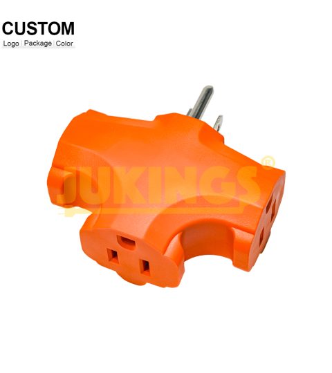 ETL/CETL Approved 15A 125V 1875W 5-15P To 5-15R 3-Outlet Copper Electrical US Plug Adapter
