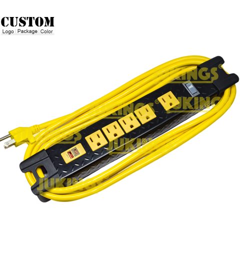 Customized 15FT 14/3 SJT Power Cord 15A 125V 5 AC Outlet 1USB-A 1Type-C Extension Socket 15A 125V 5-15P Plug For Office Home Use